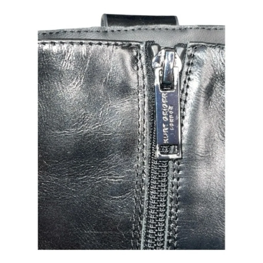 Kurt Geiger London Octavia Harness Black Leather Combat Boots Sz 8/38.5 - Picture 7 of 8